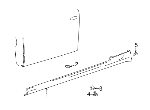 2000 Hyundai Accent Exterior Trim - Pillars, Rocker & Floor Moulding Assembly-Side Sill Rear, LH Diagram for 87761-25200