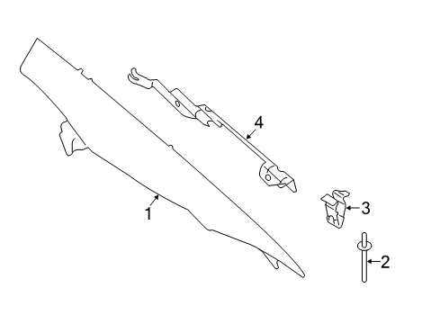 2021 BMW 530i Interior Trim - Quarter Panels BRACKET, COLUMN C COVER, LEF Diagram for 51437384535