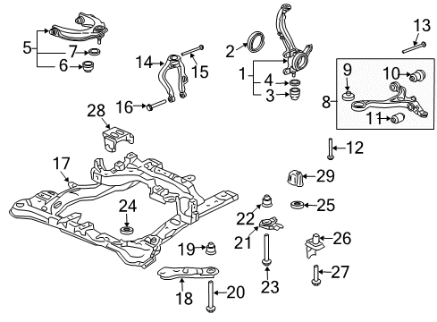 2008 Acura TL Anti-Lock Brakes Bush Assembly, Front Compliance Diagram for 51394-SEP-A11