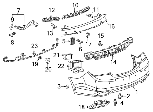 2014 Buick LaCrosse Rear Bumper Heat Shield Diagram for 9014736