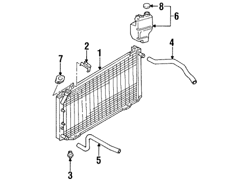 1987 Nissan Pulsar NX Radiator & Components Tank Assy-Reserve Diagram for 21710-80M00