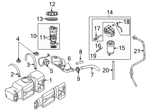 2009 Dodge Ram 2500 Fuel System Components Hose-Fuel Filler Diagram for 52102596AA