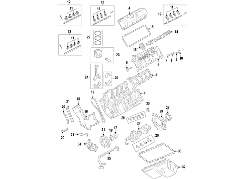 2011 Ford F-250 Super Duty Engine Parts, Mounts, Cylinder Head & Valves, Camshaft & Timing, Variable Valve Timing, Oil Cooler, Oil Pan, Oil Pump, Crankshaft & Bearings, Pistons, Rings & Bearings Valve Cover Diagram for BC3Z-6582-H