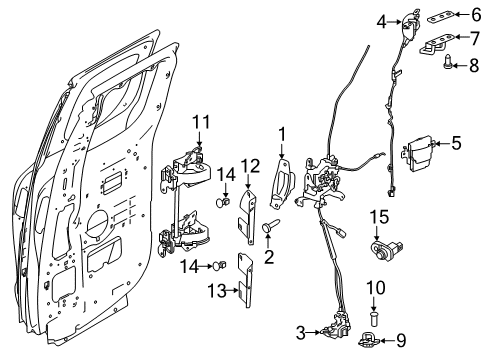 2018 Nissan Titan XD Rear Door Striker Assy-Rear Door Lock, RH Diagram for 82570-EZ10A