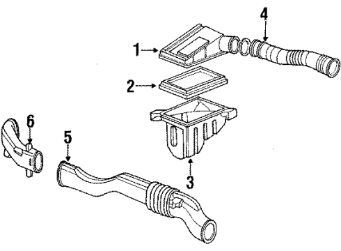 1989 Acura Integra Filters Pipe, Air Cleaner In. Diagram for 17243-PG7-J00