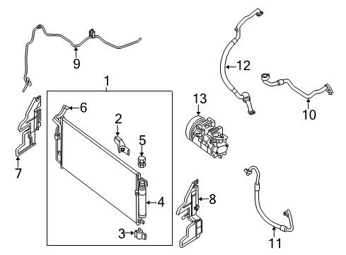 2015 Nissan Altima Air Conditioner Pipe-Front Cooler, Low Diagram for 92450-9HP0A