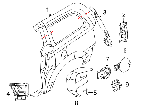 2012 Dodge Grand Caravan Side Panel & Components Plug-Floor Pan Diagram for 4589532AA