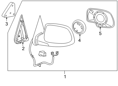 2006 GMC Sierra 1500 Outside Mirrors Mirror Assembly Diagram for 88980722