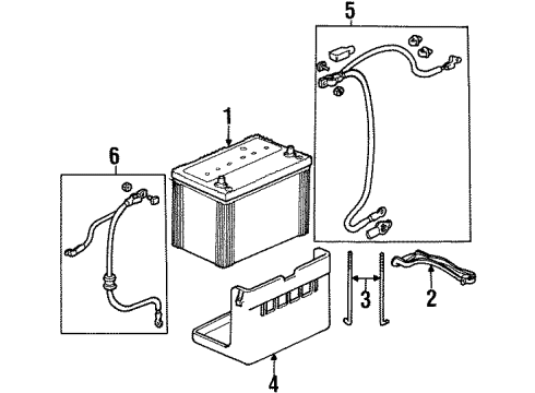 1993 Honda Prelude Battery Cable Assembly, Ground Diagram for 32600-SS0-911