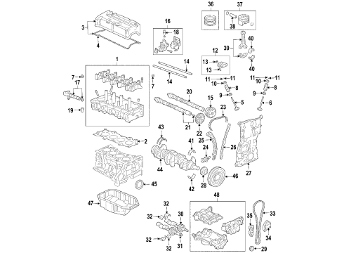 2006 Acura TSX Engine Parts, Mounts, Cylinder Head & Valves, Camshaft & Timing, Variable Valve Timing, Oil Pan, Oil Pump, Balance Shafts, Crankshaft & Bearings, Pistons, Rings & Bearings Rubber, Front Transmission Mounting (Lower) (Mt) Diagram for 50850-SDA-A10