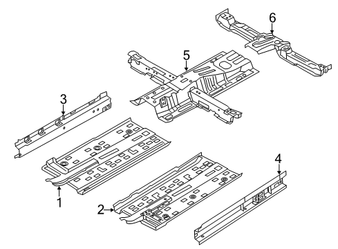 2019 Hyundai Elantra GT Pillars, Rocker & Floor - Floor & Rails Panel Assembly-Center Floor Side, L Diagram for 65110-G3000