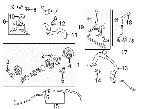 2014 Nissan Murano P/S Pump & Hoses, Steering Gear & Linkage Hose Assembly Suction, Power Steering Diagram for 49717-1AA1B