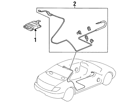 1997 Acura CL Antenna & Radio Feeder Assembly, Glass Antenna (Csl) Diagram for 39160-SS8-A01