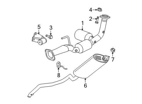2005 Jeep Grand Cherokee Exhaust Components Exhaust Muffler And Tailpipe Diagram for 52124037AC