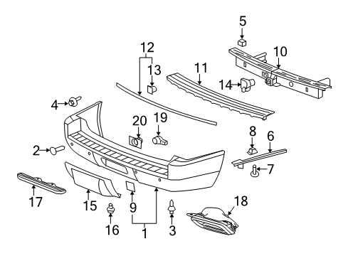 2012 Cadillac Escalade Parking Aid Switch Asm-Rear Object Alarm Module Diagram for 15859233