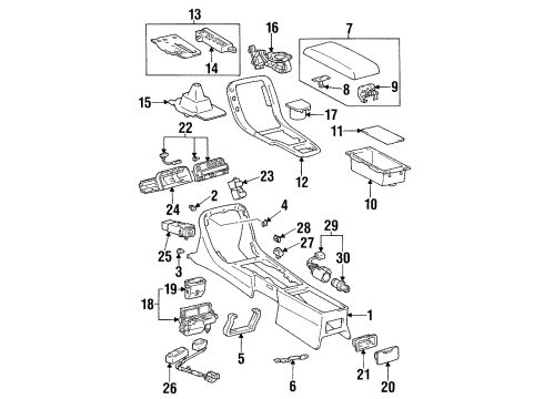 1997 Lexus SC300 Switches Instrument Panel Cup Holder Sub-Assembly Diagram for 55604-24030-C0
