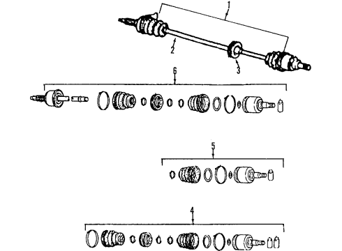 2001 Kia Spectra Front Axle Shafts & Joints, Drive Axles Boot Set-In Joint Diagram for 0K2C022540
