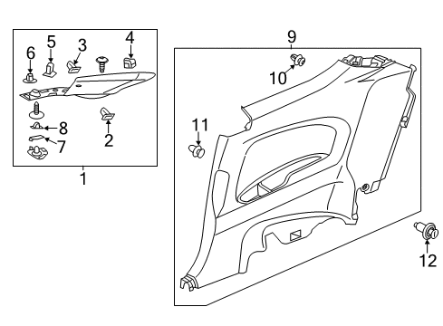 2016 Honda Accord Interior Trim - Quarter Panels Cap, RR Pl*NH167L* Diagram for 84132-TS8-A01ZE