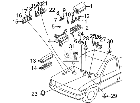 2001 Nissan Xterra Powertrain Control Sensor Assembly-Speed Meter Diagram for 25010-85P01