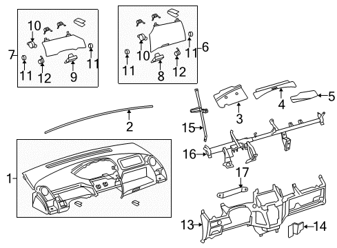 2010 Toyota Yaris Cluster & Switches, Instrument Panel Glove Box Door Diagram for 55042-52010-B0