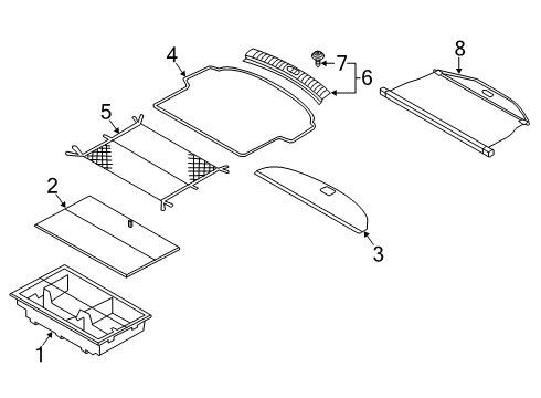 2020 Hyundai Santa Fe Interior Trim - Rear Body Board Assembly-Luggage Covering Diagram for 85715-S2000-NNB