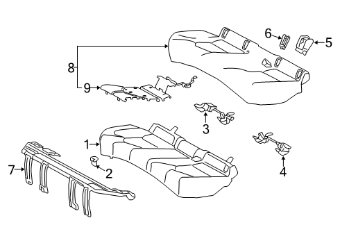 2019 Toyota Avalon Heated Seats Cover Diagram for 73733-06040-B2