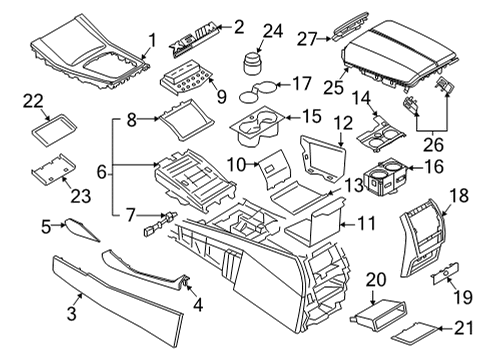 2020 BMW X6 Console ODDMENTS TRAY CENTRE CONSOLE Diagram for 51169399873