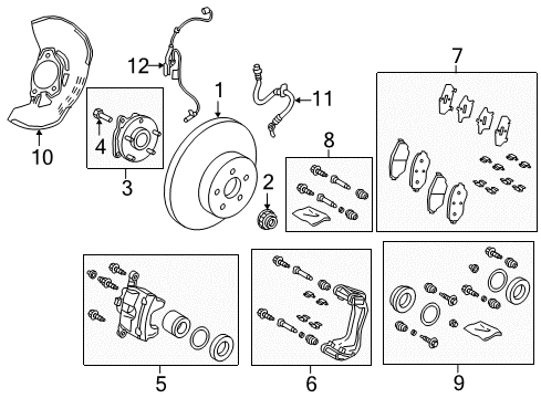 2020 Toyota C-HR Anti-Lock Brakes Caliper Support Diagram for 47722-F9010