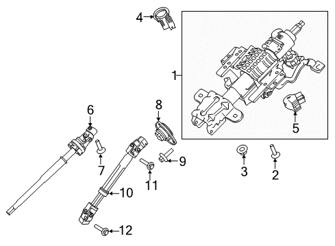 2016 Ford F-150 Anti-Theft Components Steering Column Diagram for FL3Z-3C529-AU