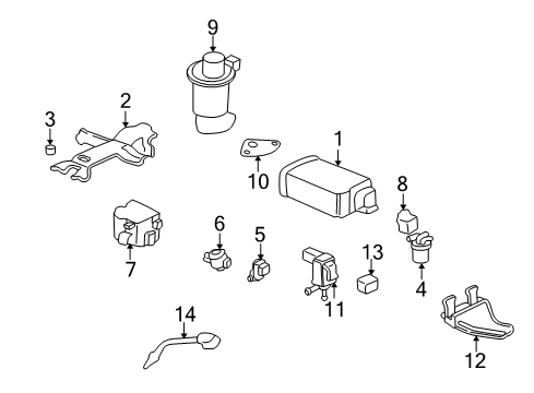 2003 Acura CL Emission Components Collar, Distance Diagram for 16923-S84-A00