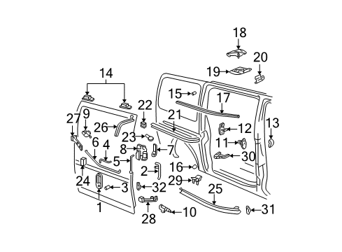 2021 Chevrolet Express 2500 Front Door Lock Assembly Diagram for 84638340