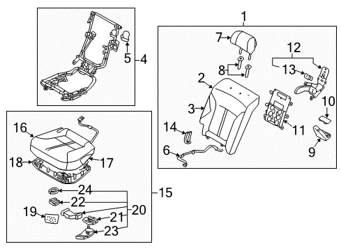 2015 Kia K900 Rear Seat Components Pad Assembly-Rear Seat Cushion Diagram for 891503T500