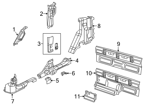 2020 Jeep Gladiator Interior Trim - Cab Bracket-Trim Diagram for 68294752AC