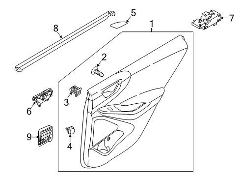2020 Hyundai Ioniq Front Door Weatherstrip-Rear Door Belt Inside RH Diagram for 83241-G2000