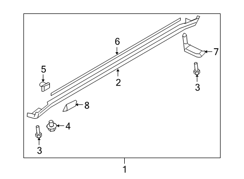 2010 Hyundai Sonata Exterior Trim - Pillars, Rocker & Floor Moulding-Side Sill, LH Diagram for 87753-3K000