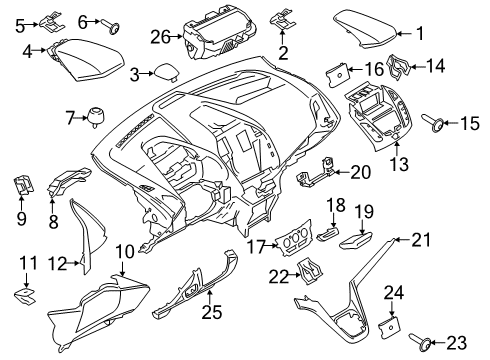 2020 Ford Transit Connect Cluster & Switches, Instrument Panel Side Cover Diagram for DT1Z-61044C60-AC