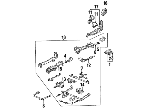 1995 Honda Accord Tracks & Components Bracket, L. Diagram for 81511-SV4-A62