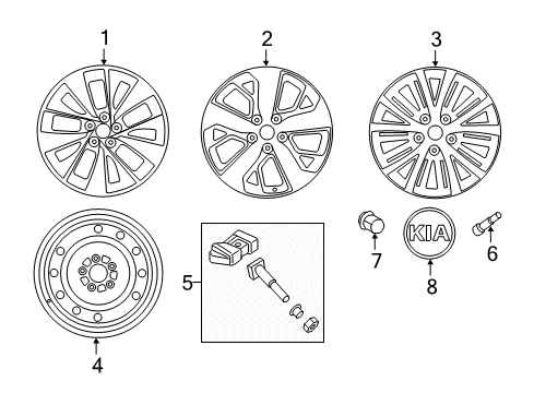 2016 Kia Optima Wheels, Center Cap Wheel Assembly-Temporary Diagram for 52910C2930