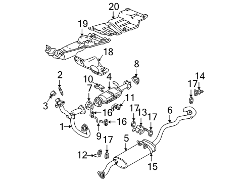 1997 Chevrolet S10 Exhaust Components Exhaust Manifold Pipe Assembly Diagram for 15152630