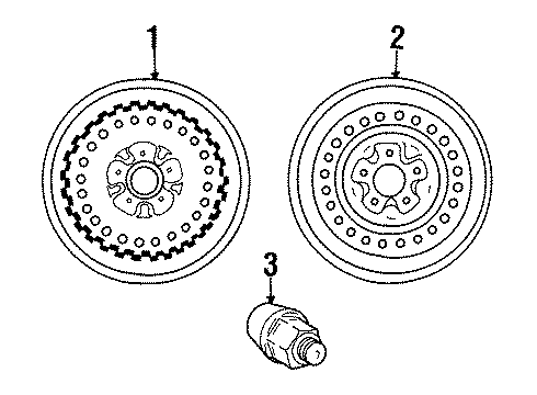 2000 Plymouth Voyager Wheels Steel Wheel Diagram for 4472537