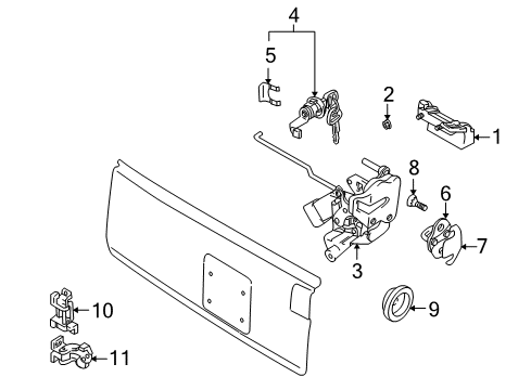 2003 Chevrolet Tracker Back Door Hinge, Rear Door Upper Diagram for 30022086