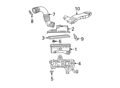 2008 Dodge Caliber Filters Air Cleaner Hose Diagram for 5037919AB