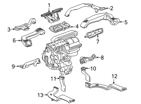 2017 Cadillac XT5 Ducts Defroster Duct Diagram for 23195579