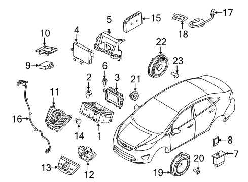 2015 Ford Fiesta Driver Information Center Microphone Retainer Diagram for AT4Z-9904082-B