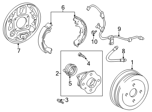 2001 Toyota Prius Brake Components Brake Hose Diagram for 90947-02992