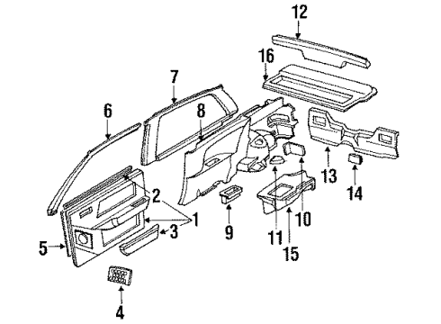 1988 Honda Civic Interior Trim Weatherstrip, Door (Inner) Diagram for 72335-SH3-003