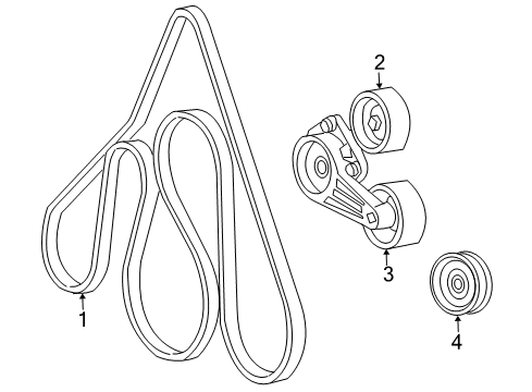 2005 Ford F-150 Belts & Pulleys Serpentine Belt Diagram for 5L3Z-8620-BA