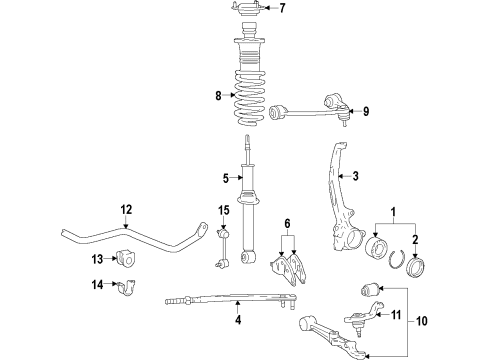 1999 Lexus LS400 Front Suspension Components, Lower Control Arm, Upper Control Arm, Ride Control, Stabilizer Bar Front Lower Ball Joint Assembly Diagram for 43330-59045