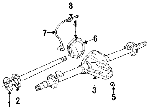 1994 Dodge Ram 3500 Axle Housing - Rear Plug-Differential Cover Diagram for 3640792