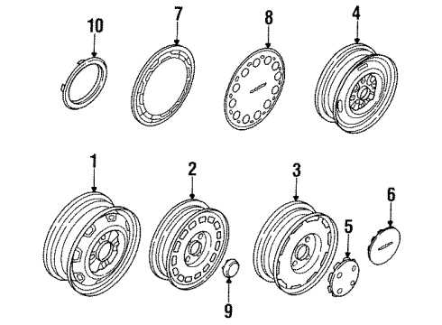 1990 Nissan Sentra Wheels, Covers & Trim Disc Wheel Center Cap Diagram for 40315-84M00